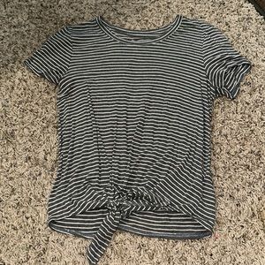 target dark grey stripped top with small knot